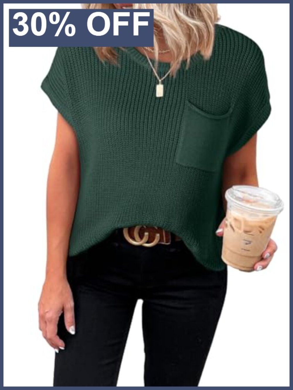 Dokotoo Women's Short Sleeve Tunic Top Business Casual Knit Pullover